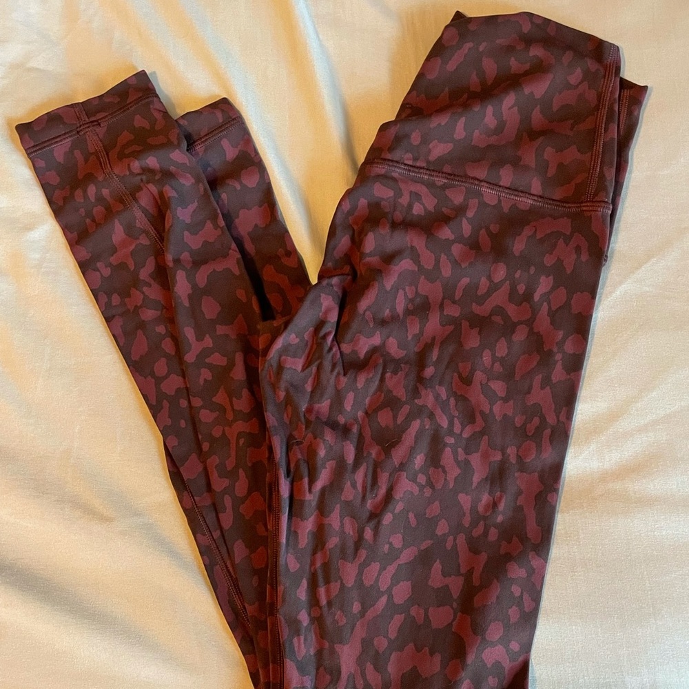 Lululemon Align Maroon Printed Leggings